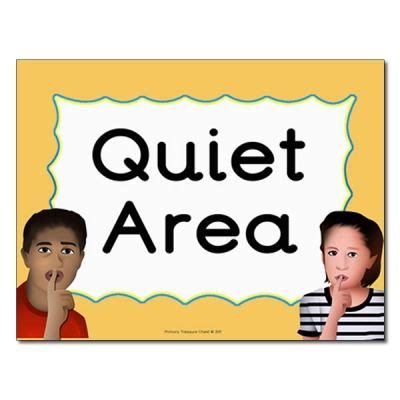 Quiet Area Classroom Sign | Preschool center signs, Quiet area ...