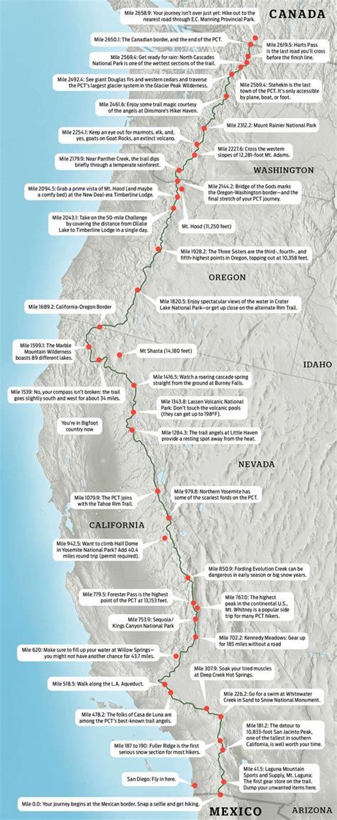 Map: Hike the Pacific Crest Trail | Pacific crest trail, Hiking trip, Backpacking travel