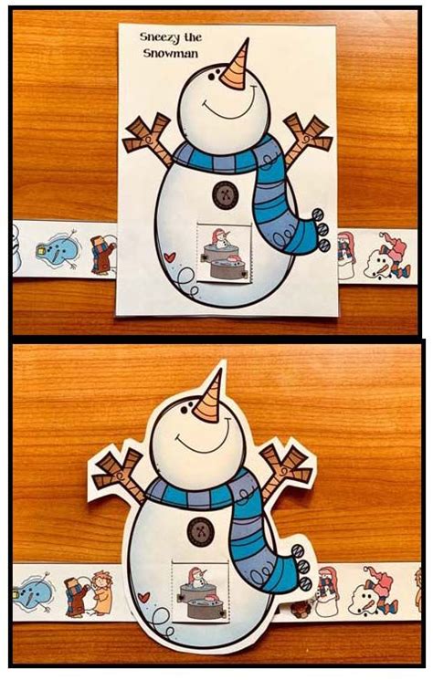 Sneezy the Snowman Winter Snowman Activities Sequencing & Retelling Craft