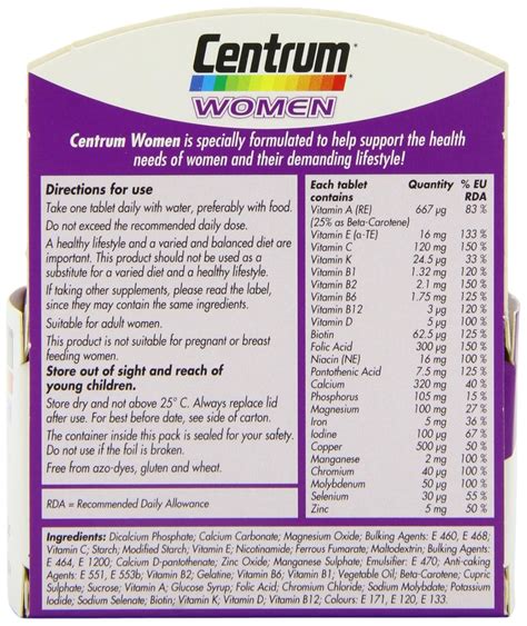 Centrum Prenatal Nutrition Facts | Besto Blog