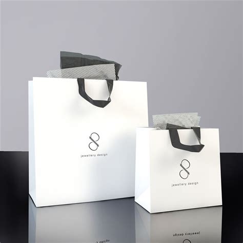 Custom Large Durable White Paper Shopping Paper Bags With Logo