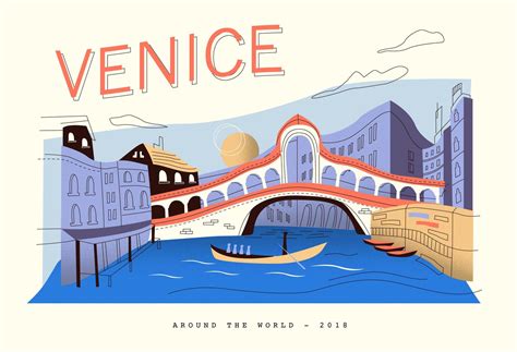 Postcard Venice Landscape Vector Flat Illustration 182351 Vector Art at Vecteezy