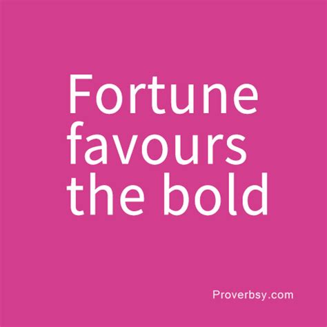 Fortune favours the bold - Proverbsy