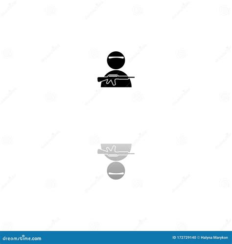 Soldier icon flat stock illustration. Illustration of figure - 172729140