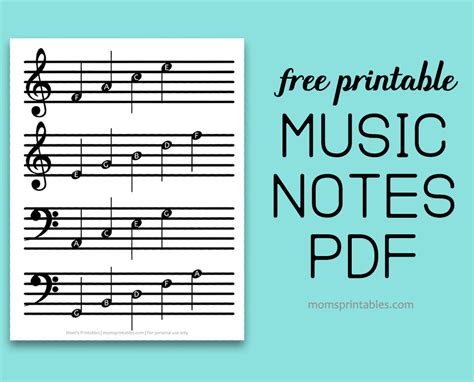 Free Printable Music Notes Sheet - Mom's Printables