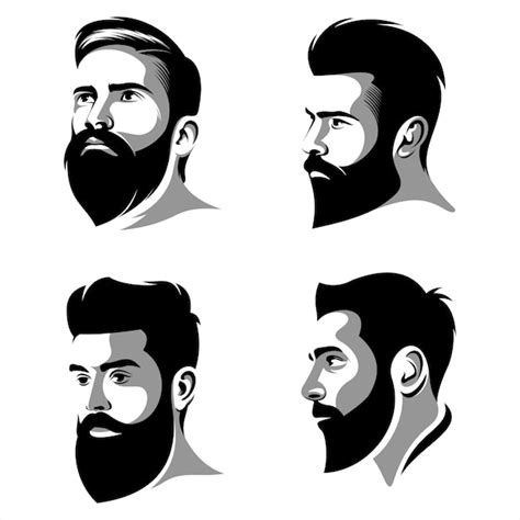 Premium Vector | Cool beard man logo