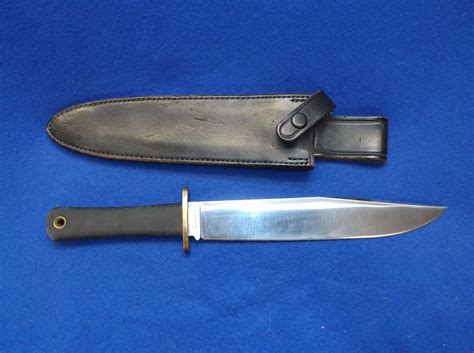 Marked Trail Master Cold Steel Bowie Knife-Carbon V- Ventura, CA- Sheath- Blade 9.5" - Handle 5"