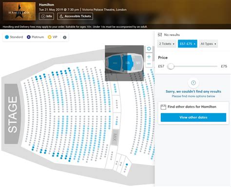 Palace Theatre Seating Plan - Rectangle Circle