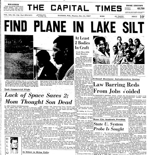 Photos: Anniversary of the tragic plane crash that claimed Otis Redding | Archives | timegoggles.com