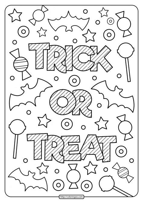 Printable Trick or Treat Coloring Pages. #free #printable #trick #treat #trickortreat #coloring ...