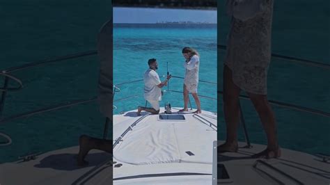 Overlooking the turquoise ocean, SHE SAID YES! #cancunproposal # ...