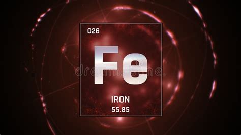 Iron As Element 26 of the Periodic Table 3D Illustration on Grey Background Stock Illustration ...