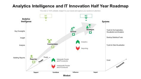 Analytics Intelligence And IT Innovation Half Year Roadmap Template