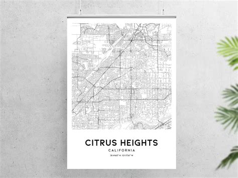 Citrus Heights Map Print Citrus Heights Map Poster Wall Art | Etsy