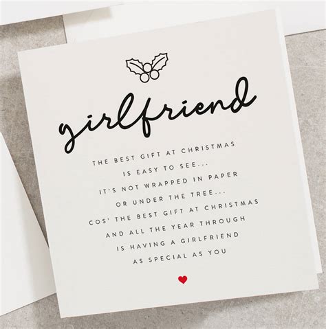 Girlfriend Christmas Card With Poem By Paper Scene