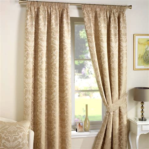 Luxury Jacquard Curtains Heavy Weight Fully Lined Pencil Pleat Damask ...