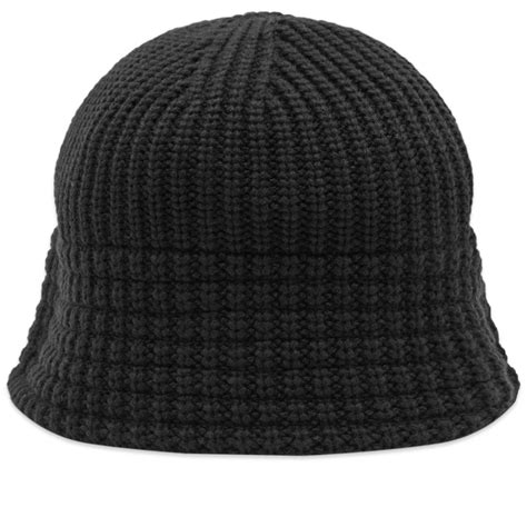 Flagstuff Knitted Bucket Hat Black | END.