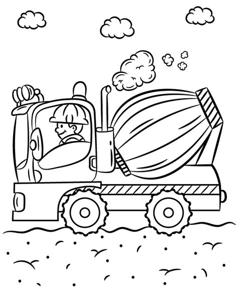 Cement Truck Coloring Pages