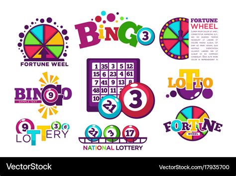 Bingo lotto or national lottery logo templates set