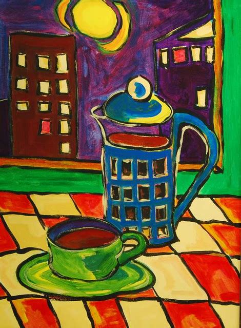 Coffee Press and cup | Acrylic on canvas painting by NW Indi… | Flickr