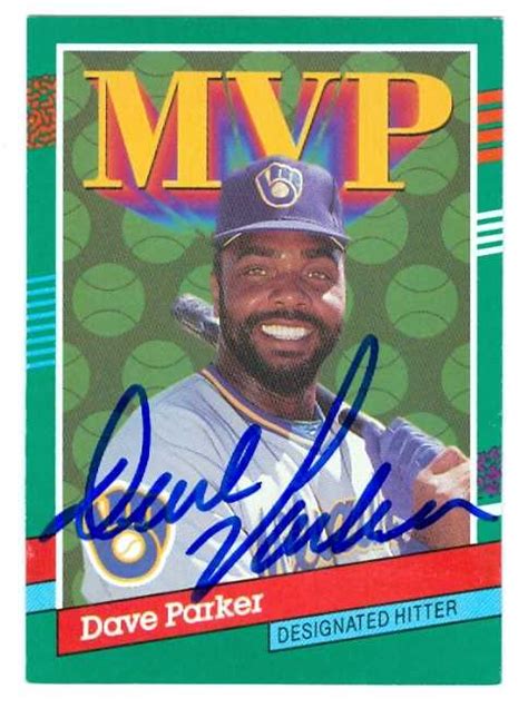 Dave Parker autographed Baseball Card (Milwaukee Brewers) 1991 Donruss #390 MVP