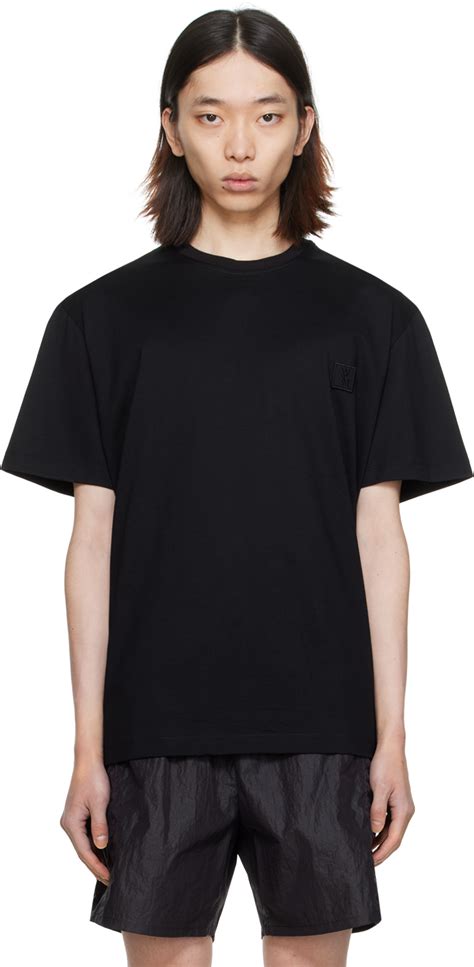 Black Graphic T-Shirt by WOOYOUNGMI on Sale