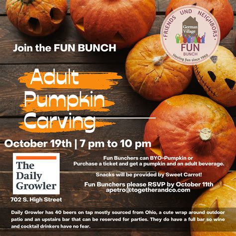 Adult Pumpkin Carving with The FUN Bunch! | German Village Society