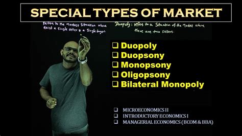 SPECIAL TYPES OF MARKET – DUOPOLY-DUOPSONY-MONOPSONY-OLIGOPSONY-BILATERAL MONOPOLY - MICRO II ...