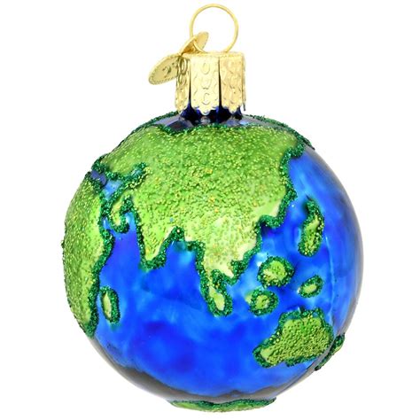 Planet Earth Glass Ornament