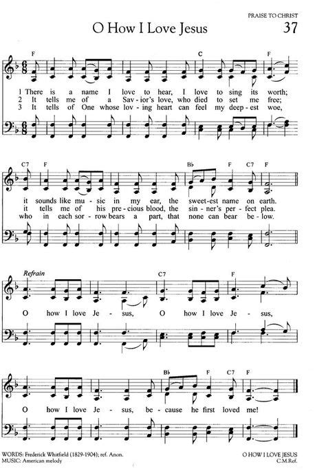 O How I Love Jesus (With images) | Church songs, Hymn, Hymns lyrics