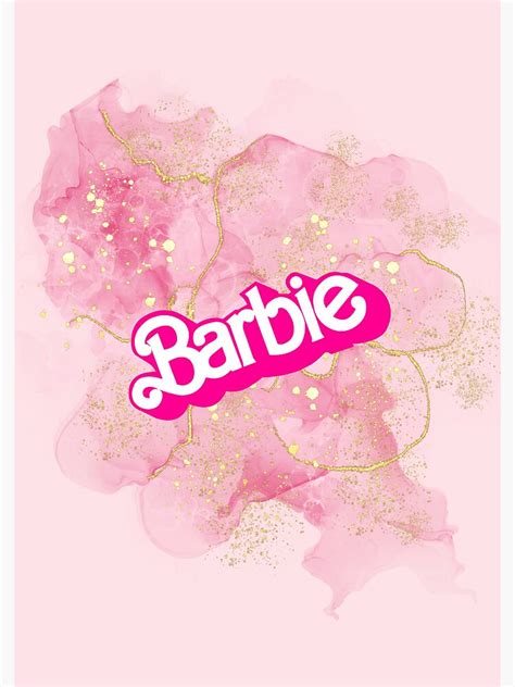 "Barbie Pink Aesthetic Logo - Pink and Gold Glitter" Spiral Notebook for Sale by GreaterArt ...