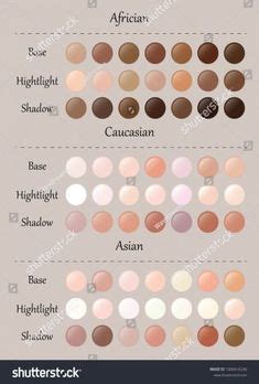 RGB and Hex Codes for different skin and hair tones | Cores de pele ...