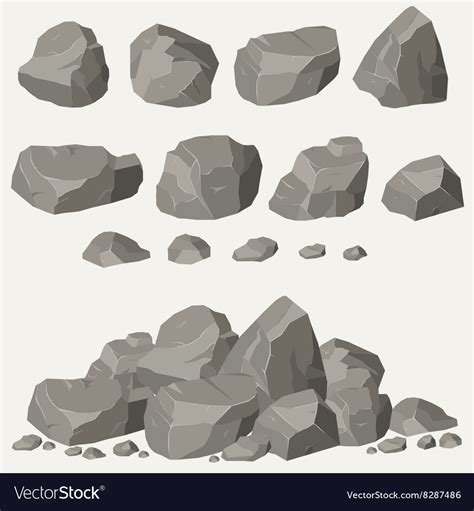 Rock stone set Royalty Free Vector Image - VectorStock