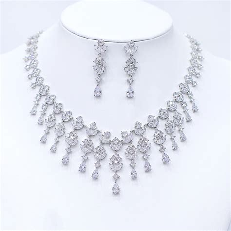 Luxury Platinum Plated 2 Piece Jewelry Set with Full Guarantee