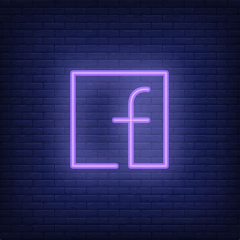 Free Vector | Letter f in square neon sign. bright letter f in square ...