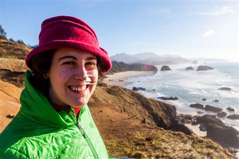 Winter Woman at Ecola State Park - Cannon Beach Photo