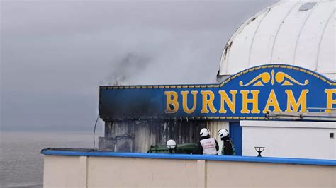 Burnham Pier fire: Blaze breaks out on historic pier sending plumes of ...