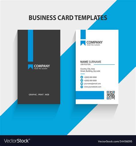 Modern vertical business card template Royalty Free Vector