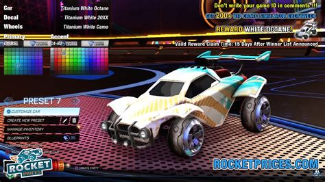 Titanium White Octane With 20XX & Camo| Best Rocket League Car Designs ...