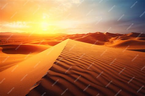 Premium AI Image | A desert sunset with a sunset in the background