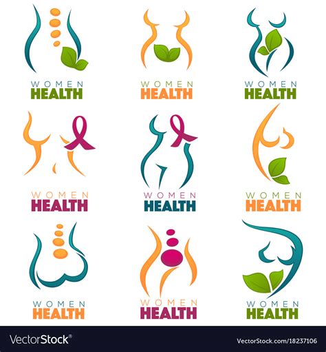 Collection of women health and care symbols Vector Image