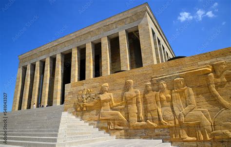 Anıtkabir in Ankara, Turkey is a mausoleum where the founder of the Turkish Republic, Mustafa ...