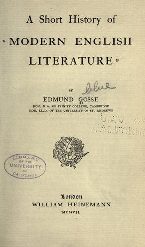 Modern English literature by Edmund Gosse | Open Library