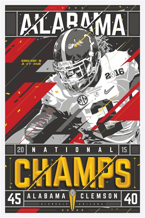 Poster that celebrates the University of Alabama winning the 2015-2016 college football Nat ...