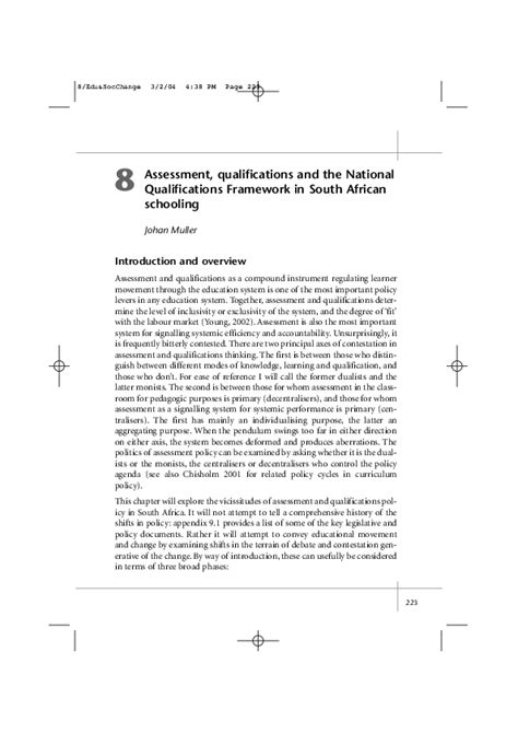 (PDF) Assessment, qualifications and the National Qualifications Framework in South African ...