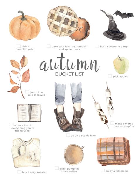 10 Activities To Do This Autumn & Fall Bucket List Printable - Nick + Alicia