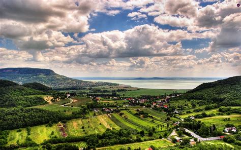 Mountains, towns, Hungary, woods, medows, Balaton, lake, field ...