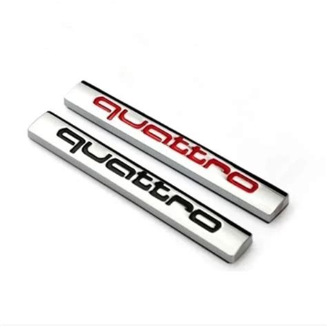 3D Metal Quattro Logo Sticker Quattro Badge Chrome Accessories For AUDI ...