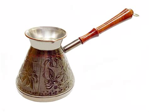 Cezve Turkish Coffee Pot Wooden Handle Ibrik Solid Hammered Copper ...