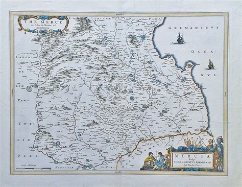 Original 17th century map - Berwickshire - Blaeu for sale